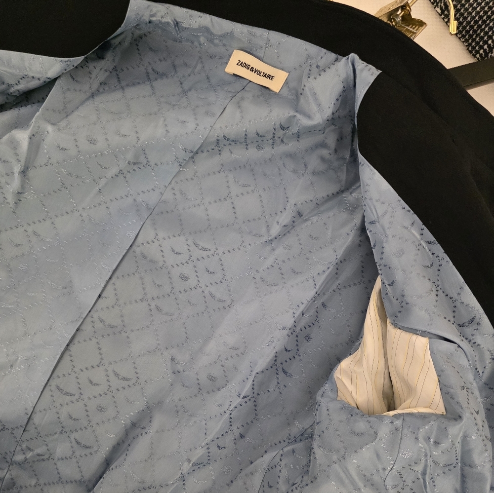 Big Sale! Zadig & Voltaire Verysa Navy Asymmetrical Blazer - Picture 11 of 11